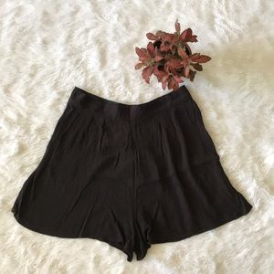 Flowy light weight black tap shorts